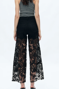 Bayeas High Rise Lace Meets the Blues Jean