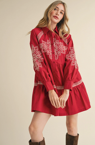 Wilder Floral Embroidered Western Dress