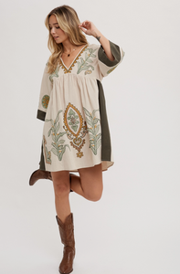 Margot Embroidered Babydoll Dress