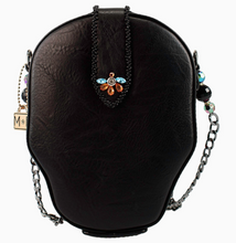 Load image into Gallery viewer, Bella Noche Sugar Skull Beaded Floral Crossbody Handbag
