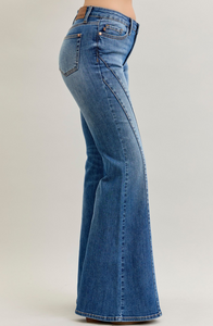 Judy Blue Crossroads Pinstripe Flare Jeans