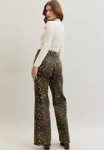 Judy Blue High Waist Wide Leg Leopard Jeans