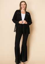 Load image into Gallery viewer, Vocal Suede Fringe Studded Jacket
