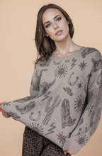Load image into Gallery viewer, Hayden Western Graphic Oversized Knit Sweater
