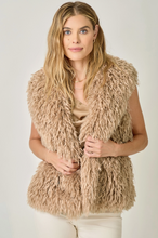 Load image into Gallery viewer, Becca Shaggy Faux Fur Vest in Latte

