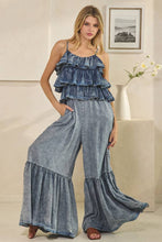 Load image into Gallery viewer, Ellie Washed Ruffle Top Tencel Romper
