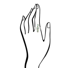 Load image into Gallery viewer, Linear Triple Stone Turquoise and Sterling Silver Ring
