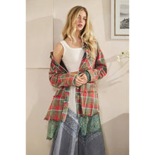 Load image into Gallery viewer, Izzie Washed Plaid Embroidered Shacket
