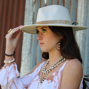 White Turquoise Collar-Length Necklace w/ Indian Buffalo Coin