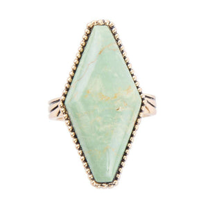 Trillion Green Turquoise Ring