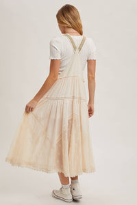Millie Lace Embroidered Tulle Bib Maxi Dress
