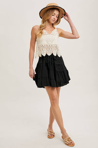 Trista Crochet Lace Tank in Natural
