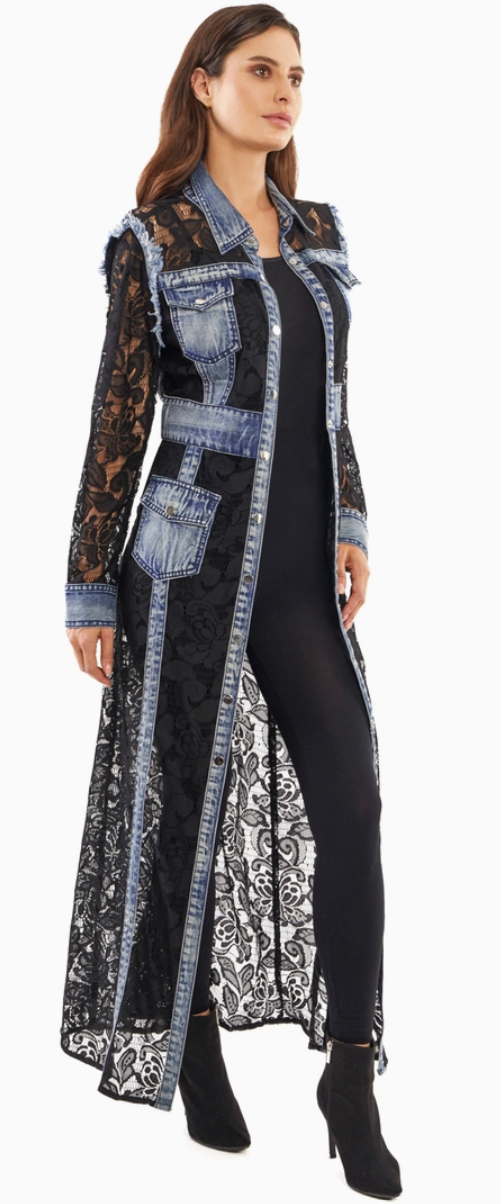 Adore Denim & Lace Duster