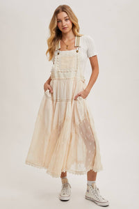 Millie Lace Embroidered Tulle Bib Maxi Dress