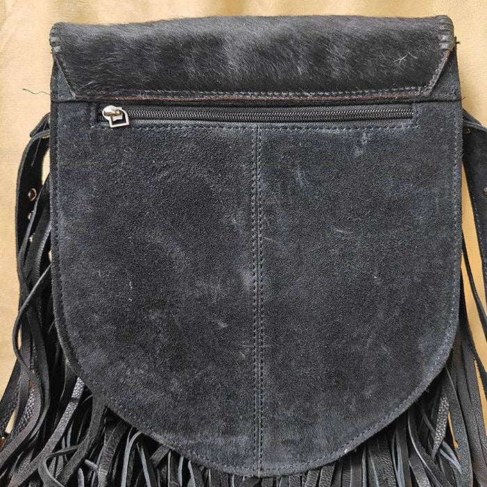 Black Mesa Cowhide Fringe Crossbody Bag – Madame Peacock's