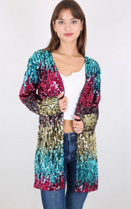 Gradient Sequin Cocktail Blazer