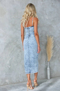 Fallon Halter Denim Dress