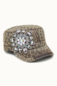 Sunflower Bejeweled Glitz Cadet Cap, Adjustable