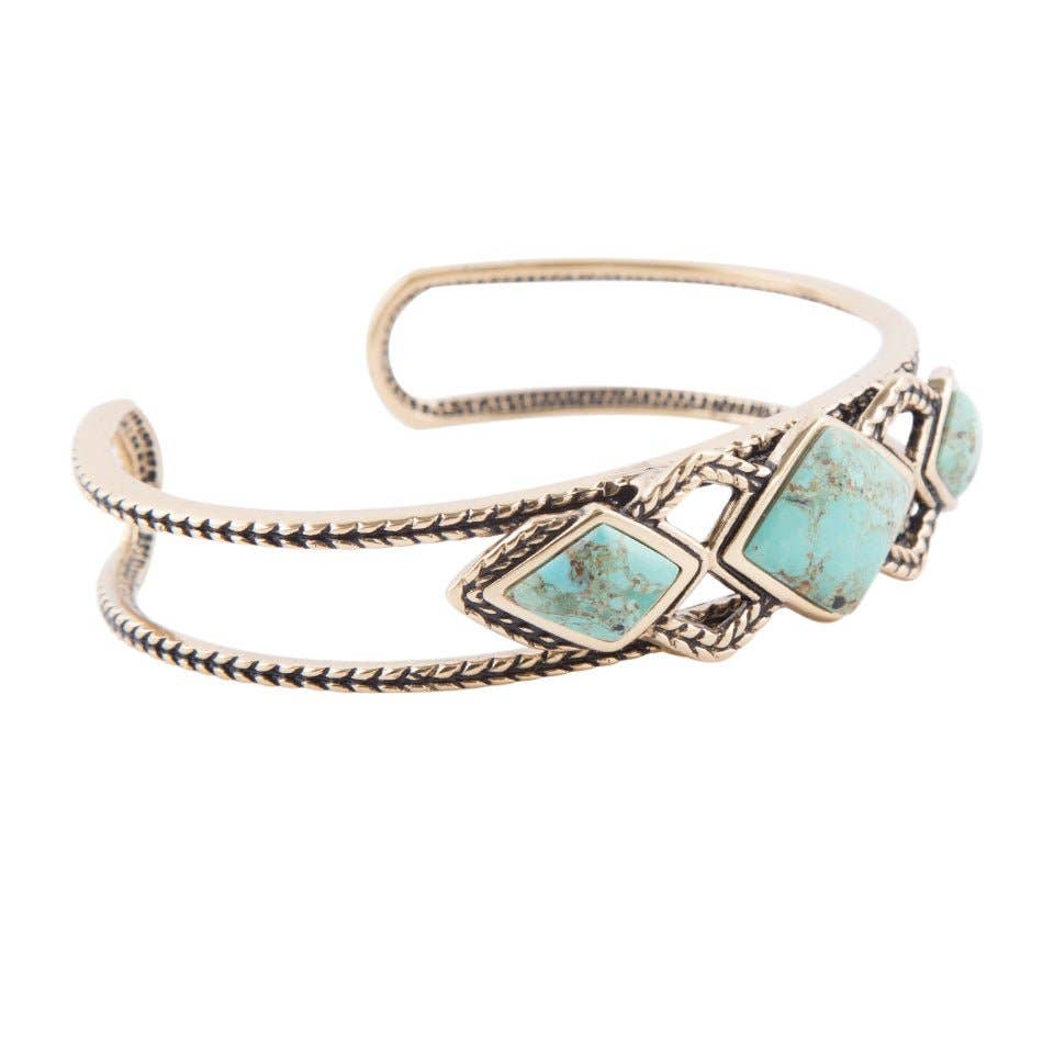Turquoise & Bronze Cuff Bracelet