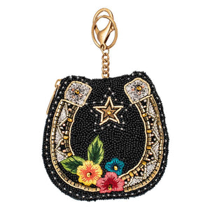 Good Luck Beaded Horse Shoe Coin Purse/Key Fob