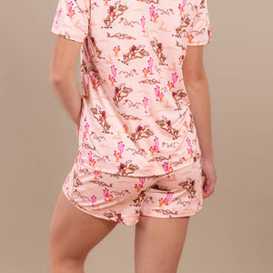 Vintage Cowgirl Pajama Shorts Set