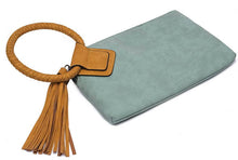Load image into Gallery viewer, Cuff Handle Tassel Wristlet Clutch
