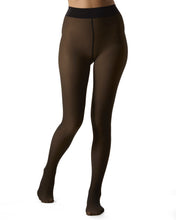 Load image into Gallery viewer, Nude/Black Sheer Illusion Thermal Tights

