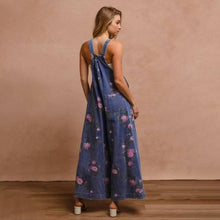 Load image into Gallery viewer, Ashton Floral Print Denim Sleeveless Jumpsuit

