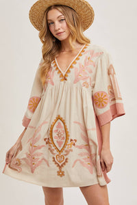 Margot Embroidered Babydoll Dress