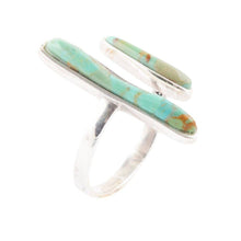 Load image into Gallery viewer, Size Adjustable Turquoise and Sterling Silver RIng
