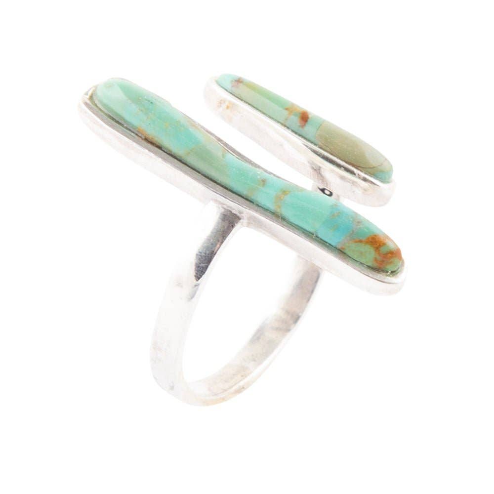 Size Adjustable Turquoise and Sterling Silver RIng