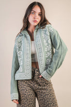 Load image into Gallery viewer, Halsey Graphic Knit Sweater Zip Up Cardigan

