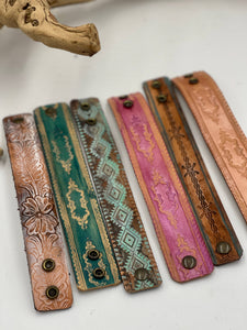 Hand Tooled Leather Cuff Bracelet