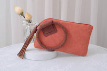 Load image into Gallery viewer, Cuff Handle Tassel Wristlet Clutch
