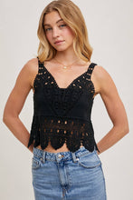 Load image into Gallery viewer, Trista Crochet Lace Tank in Natural
