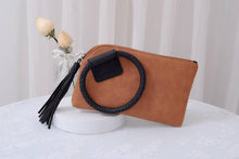 Load image into Gallery viewer, Cuff Handle Tassel Wristlet Clutch
