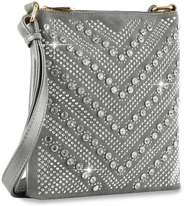 Studded Rhinestone Crossbody Sling