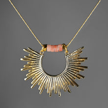 Load image into Gallery viewer, Golden Sun w/Semi-Precious Heishi Beads Necklace
