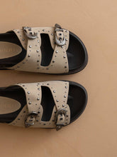 Load image into Gallery viewer, The Effie | Taupe Double Western Buckle Slides

