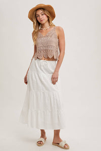 Trista Crochet Lace Tank in Natural