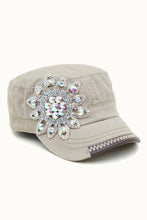 Load image into Gallery viewer, Sunflower Bejeweled Glitz Cadet Cap, Adjustable
