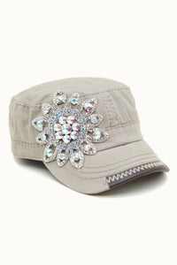 Sunflower Bejeweled Glitz Cadet Cap, Adjustable