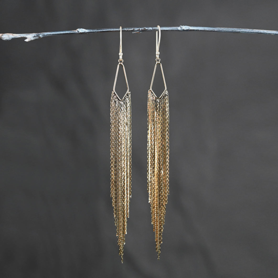 Super Dramatic Golden Mermaid Shimmer Earrings