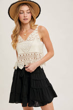 Load image into Gallery viewer, Trista Crochet Lace Tank in Natural
