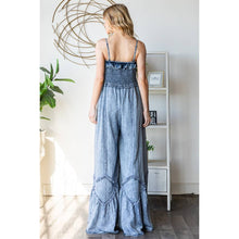 Load image into Gallery viewer, Elaina Washed Smock Ruffle Hem Tencel Jumsuit
