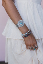 Load image into Gallery viewer, Desert Sunstone Stamped Cuff Bracelet
