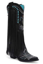 Load image into Gallery viewer, Adela Fringe Cowgirl Boots with Rhinestone Accents
