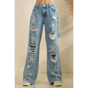 Starlee Washed Stone Star Pants