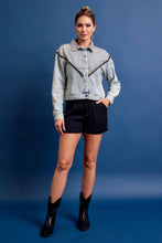 Load image into Gallery viewer, Rivir Denim Jacket With Metal Fringe
