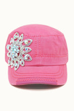 Load image into Gallery viewer, Sunflower Bejeweled Glitz Cadet Cap, Adjustable
